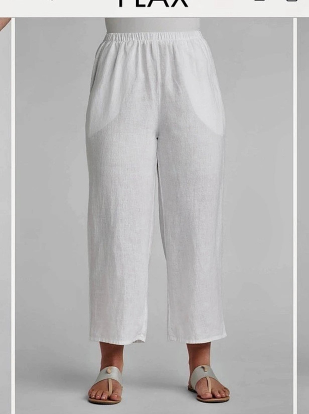 NWT FLAX Floods Linen Pants Size Large